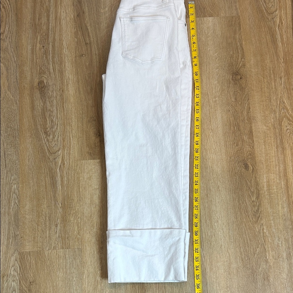 Etienne Marcel Elegant White Cropped Wide Cuff Jeans for Women size 29 - Picture 6 of 9